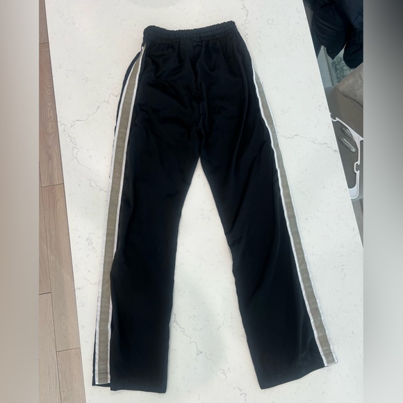 Abercrombie & Fitch - Black Satin Track Pant with Tan Stripe - Size Small - Picture 3 of 5
